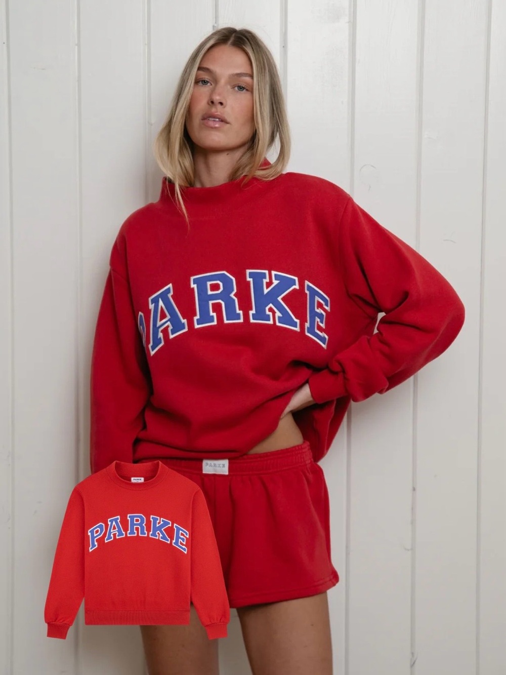 PARKE HERITAGE Low Tide Varsity Mockneck Sweatshirt Sail + Drift L/XL